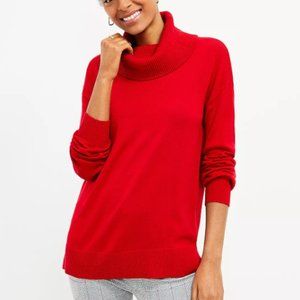 LOFT Red Turtleneck Sweater (Size M)
